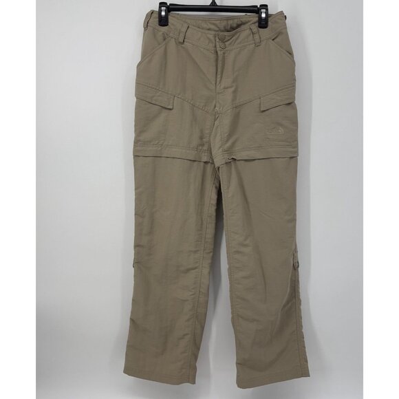 The North Face Convertible Outdoor Cargo Pants Womens Size 8 Tan Zip Off Leg - Picture 1 of 16
